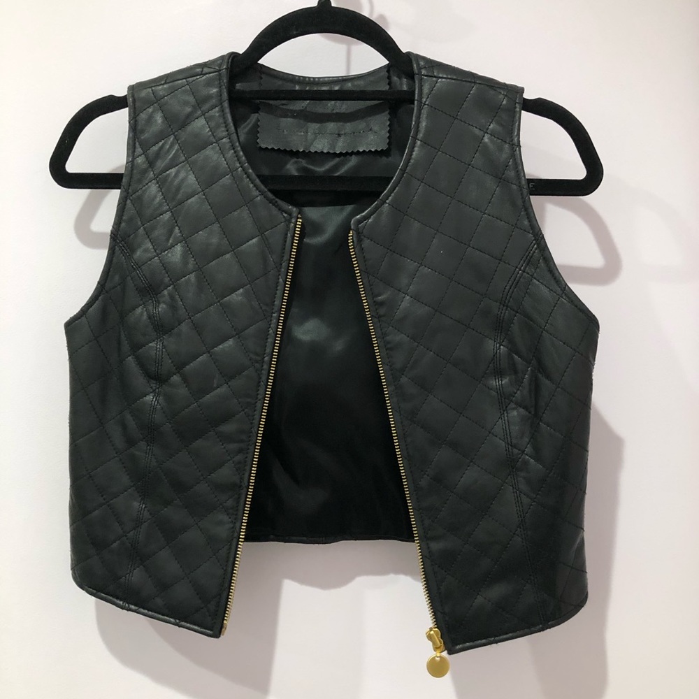 Vintage Leather Cropped Vest